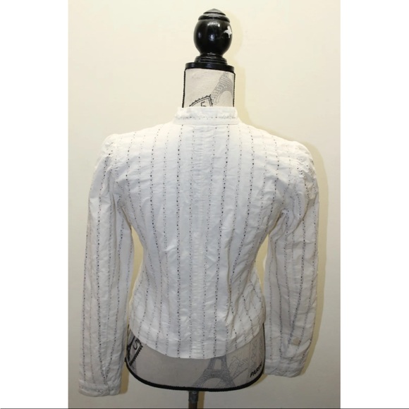 Club Monaco Cotton Linen Blouse Top Ivory Sz 2 - Picture 7 of 12